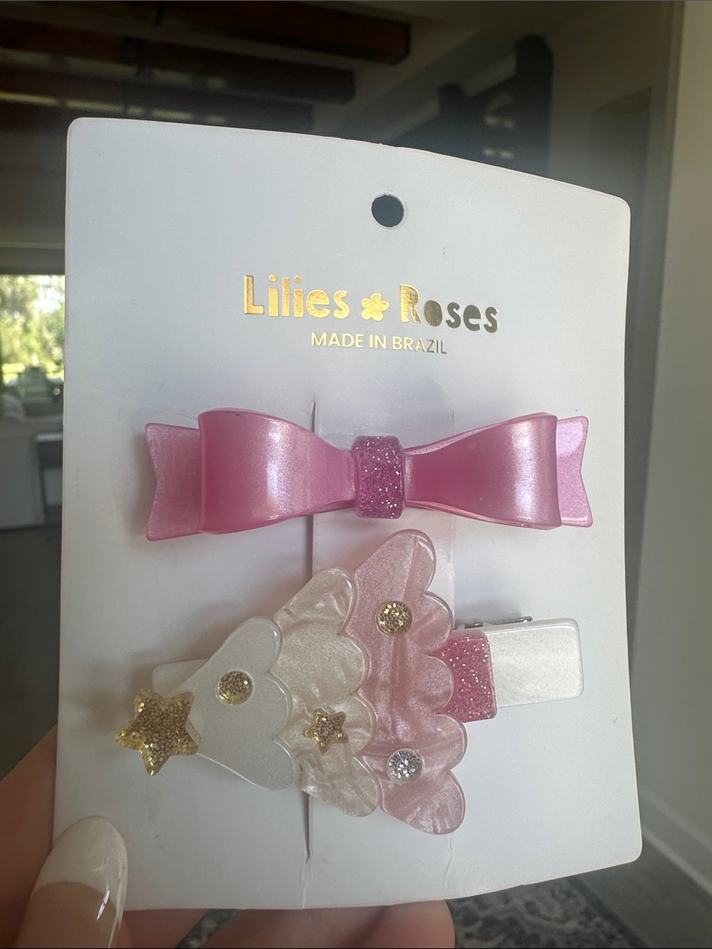 Pink Bow and Pastel Unicorn Hair Clips - Pack of 2